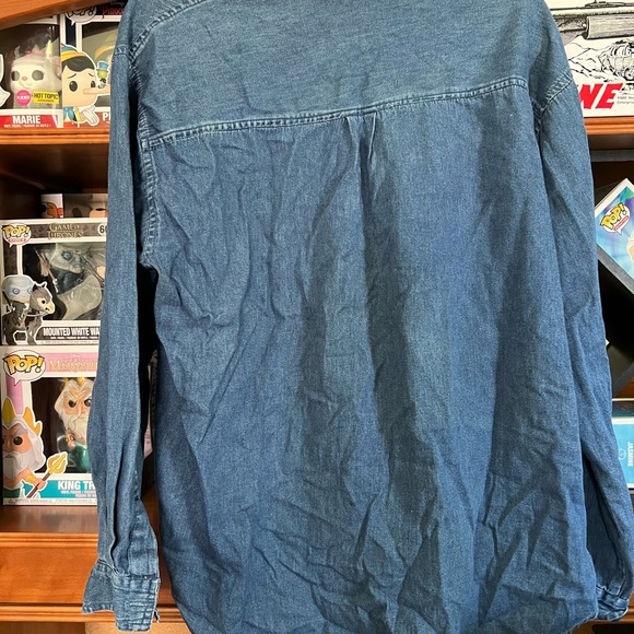 Halloween Jean button down shirt with removable collar - Picture 6 of 7